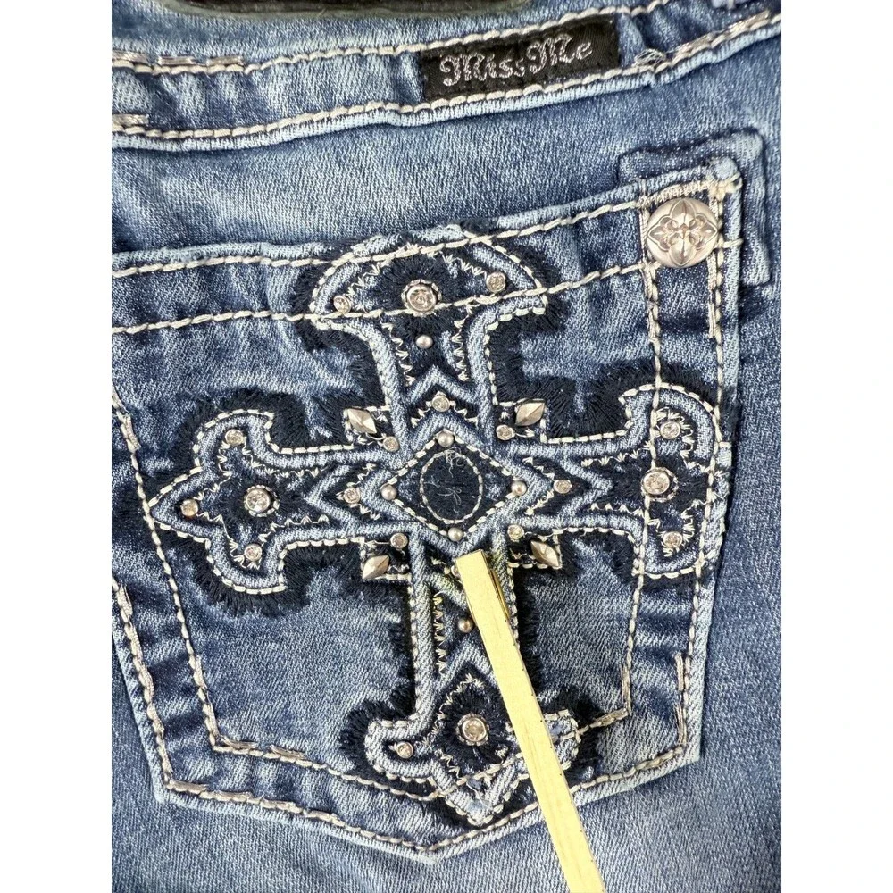 MISS ME Womens Jeans Size 30 (Fits 31 x 30)  Signature Skinny Cross Bling - Picture 9 of 15